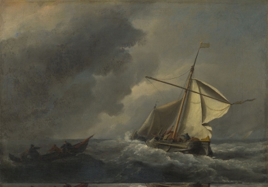 Willem van de Velde, 1633 - 1707 A Dutch Vessel in a Strong Breeze about 1670 Oil on canvas, 23.2 x 33.2 cm Bequeathed by Lord Farnborough, 1838 NG150 https://www.nationalgallery.org.uk/paintings/NG150